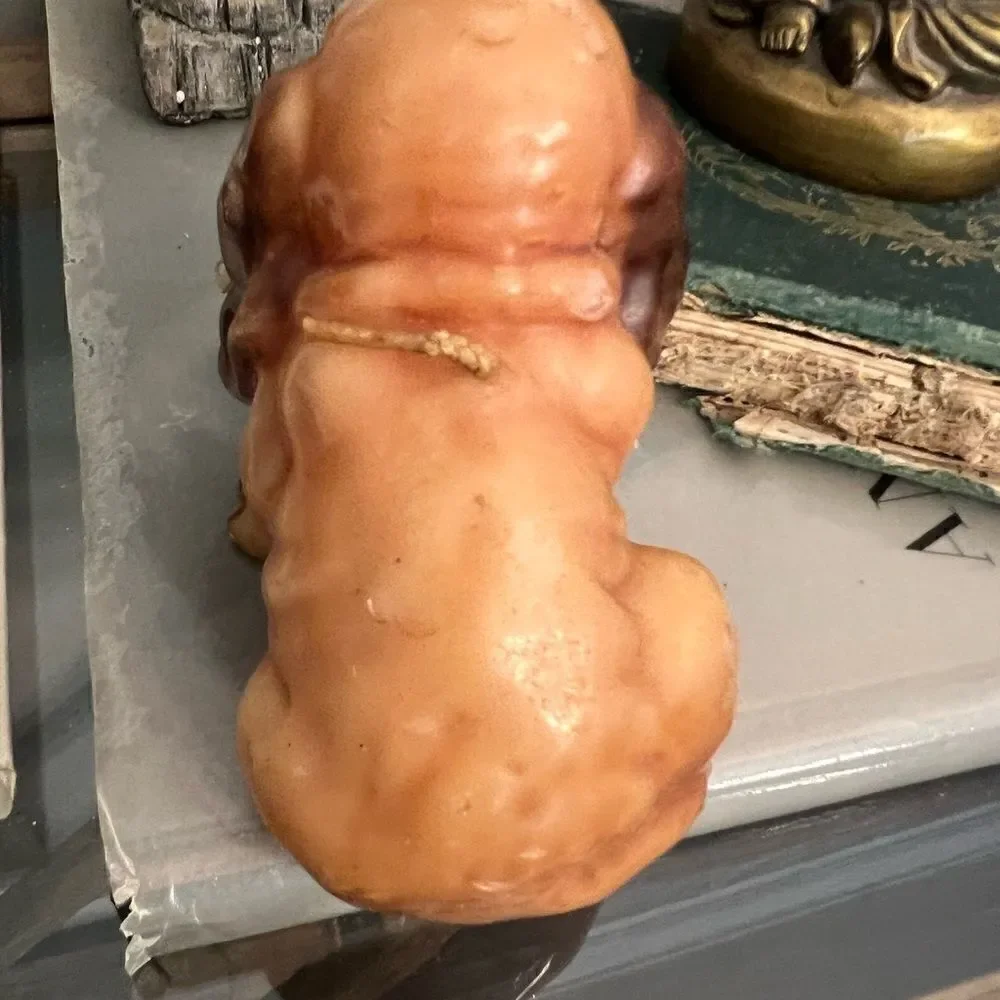 Vintage Bassett Hound Dog Wax Figure Candle Collectable Decorative Gloss Unlit
